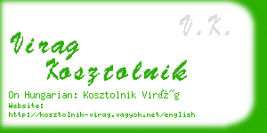 virag kosztolnik business card